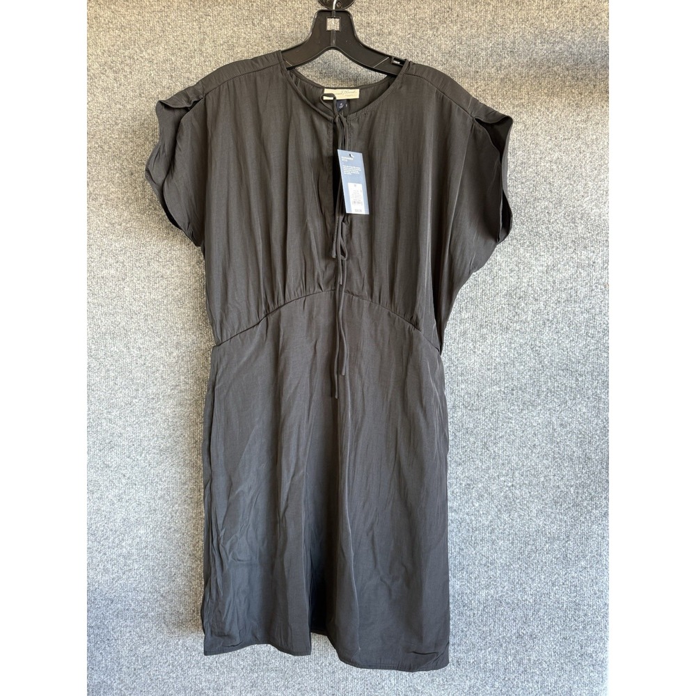 Universal Thread Dress Pockets Med Black Tie Front Flutter Short Sleeve Mini. P3